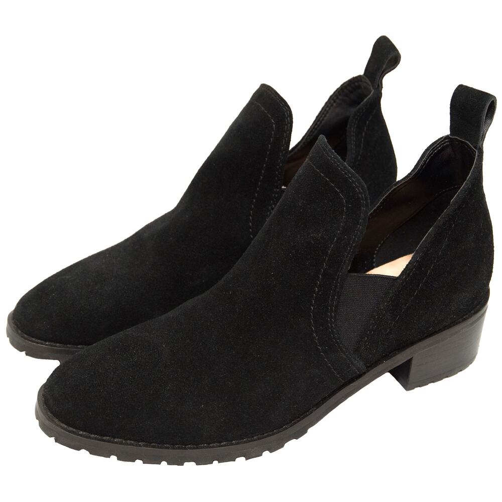 New Blondo Sandra Black Suede Ankle Chelsea Bootie Boots Size 7.5